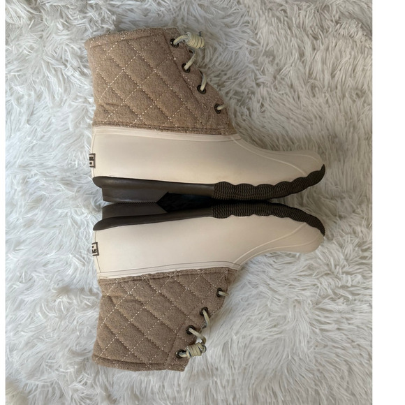 Sperry Saltwater Short Rain Boots Wool Quilt Oyster – Women’s 6.5 - Picture 6 of 9